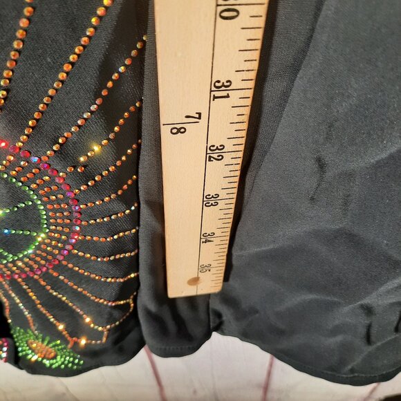 NEXX New York Life Size 48 Women's Black Rhinestone Dress Half Sleeve - Picture 10 of 16